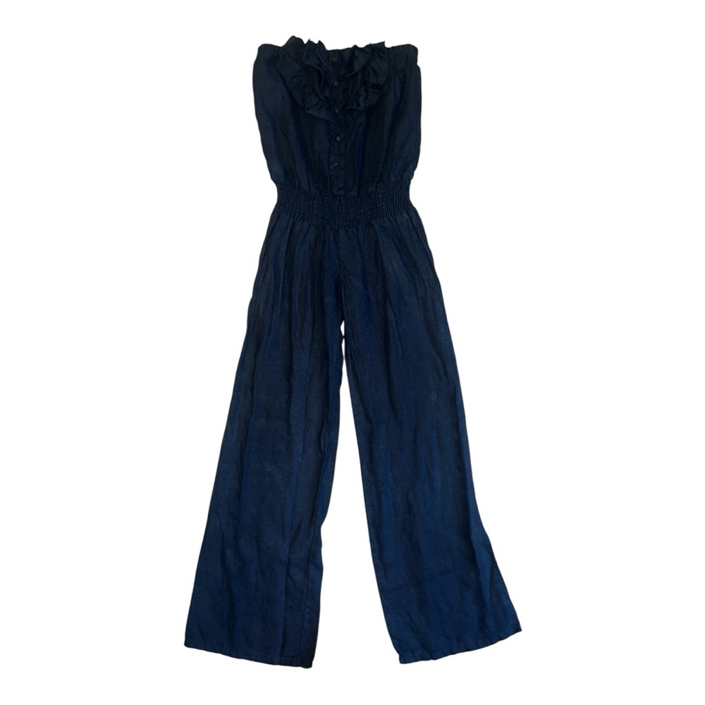 Young Fabulous & Broke Midnight Blue Ruffle Jumpsuit